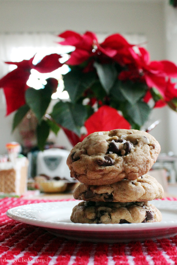 Chocolate Chip Cookies with Nutella & Sea Salt via design. bake. run.