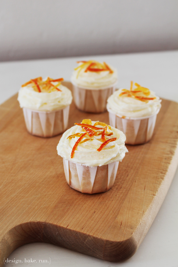 Passionfruit Cupcakes with Citrus Buttercream Frosting via design. bake. run.